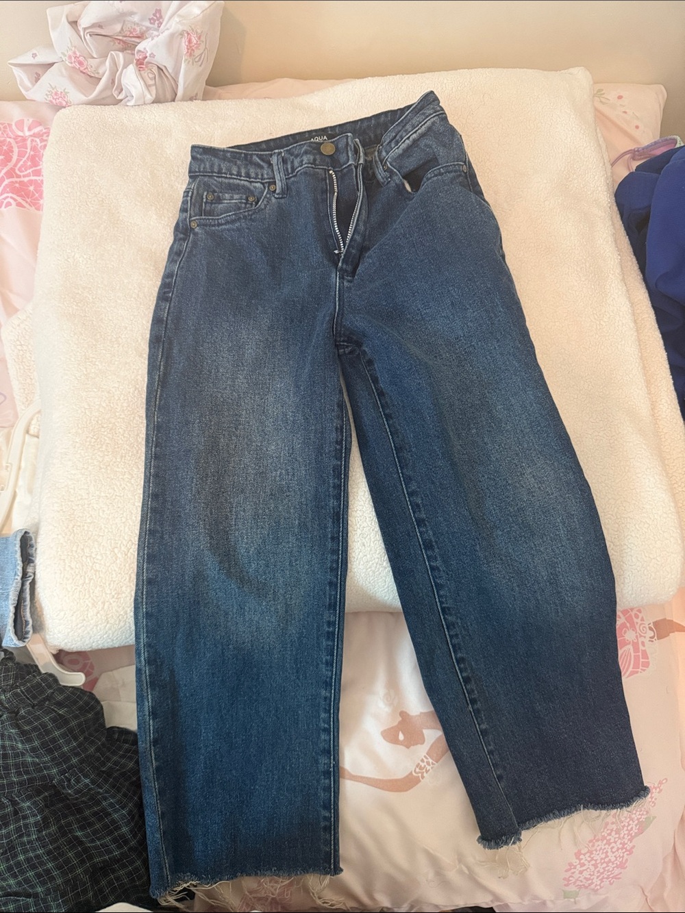 Aqua Kids Dark Blue Straight-Leg Jeans
